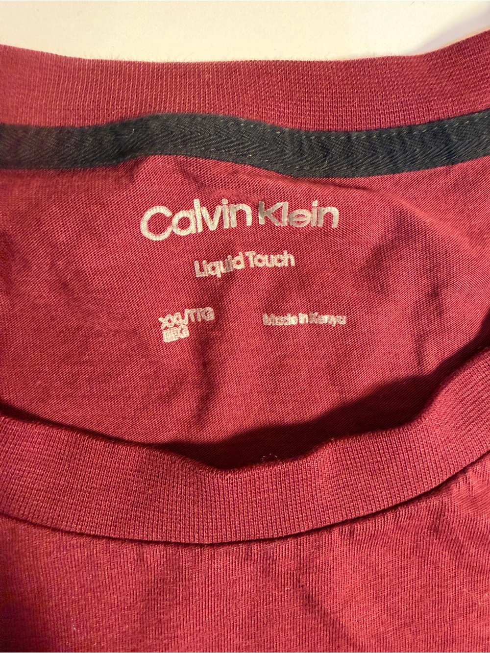 Calvin Klein Short Sleeve Crew Tee - Maroon - Picture 2 of 3